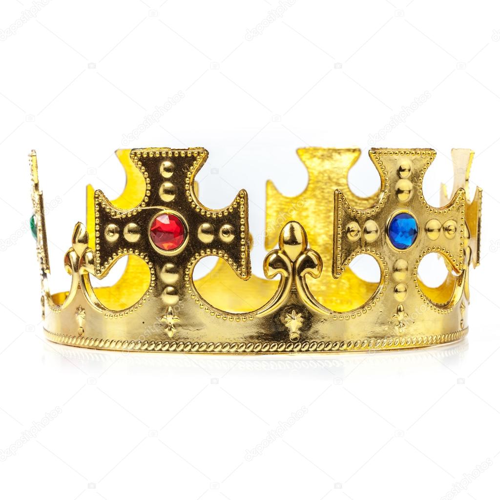 Gold crown isolated on the white