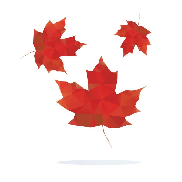 Red maple leaf isolated on white background. Vector — Stock Vector