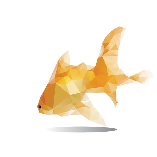 Golden fish polygon vector — Stock Vector