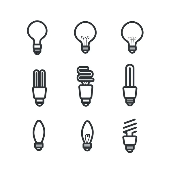 Light bulbs. Bulb icon set — Stock Vector