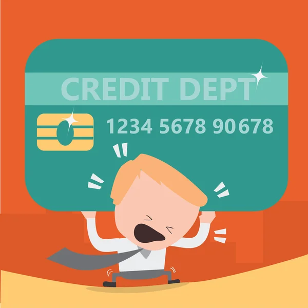 Kreditkort skuld problem business — Stock vektor