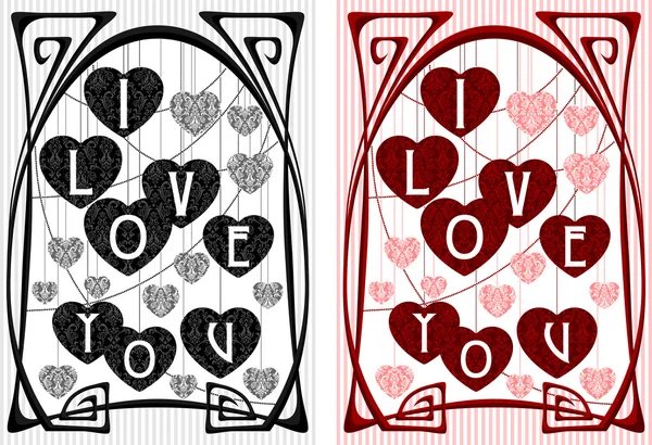 Vintage sevgi tebrik kartı