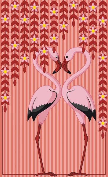 Flamingo's in liefde Stockvector