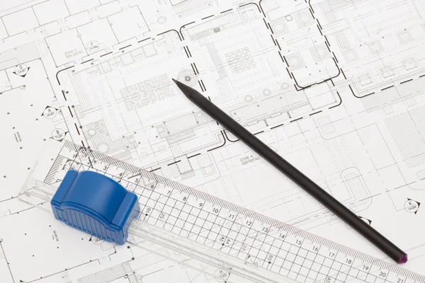 Architectural design and drawing — Stock Photo, Image