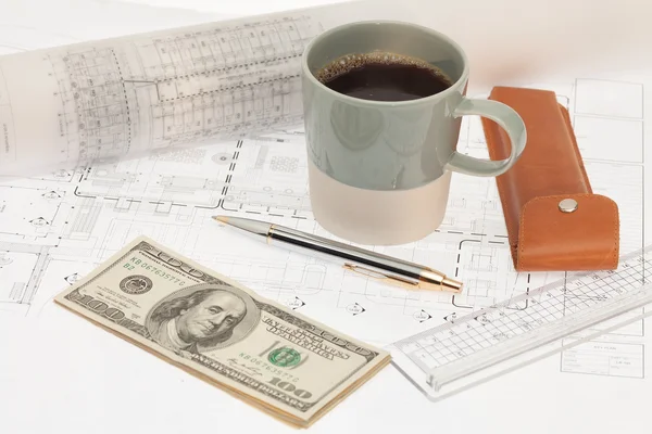 Architectural project planning — Stock Photo, Image