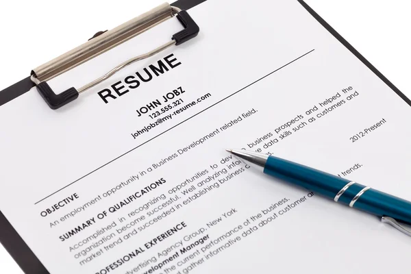 Resume isolated — Stock Photo, Image