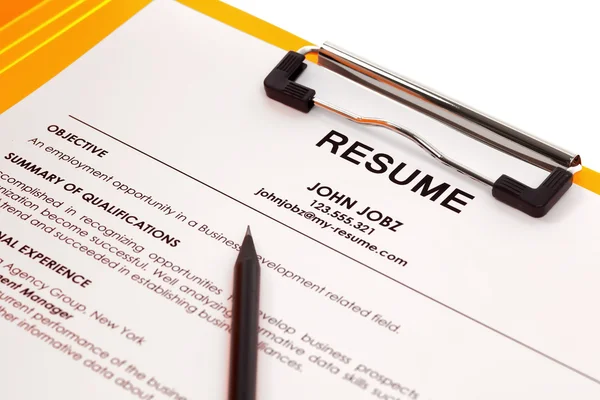 Resume — Stock Photo, Image