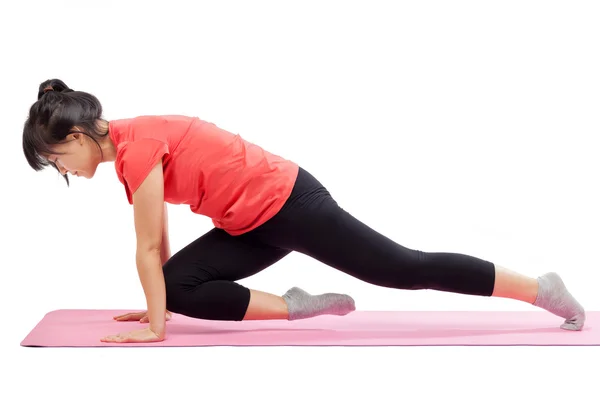 Mulher exercitando isolado — Fotografia de Stock
