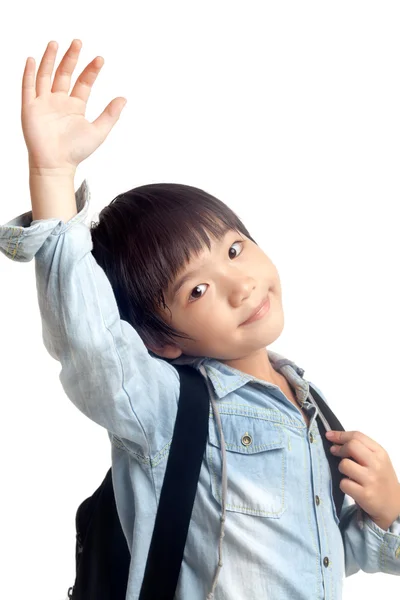 Menino da escola feliz — Fotografia de Stock