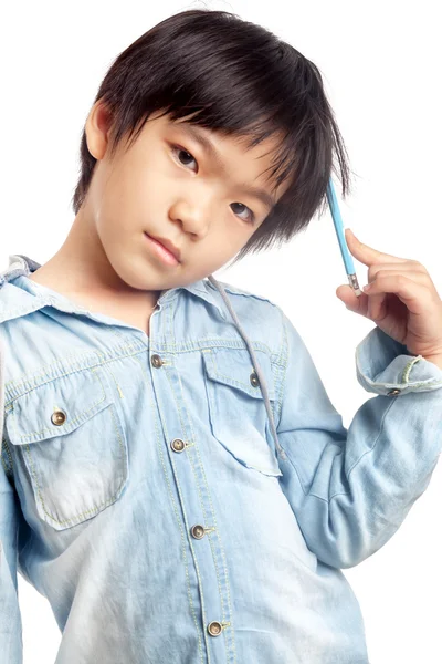 Jongen denken — Stockfoto