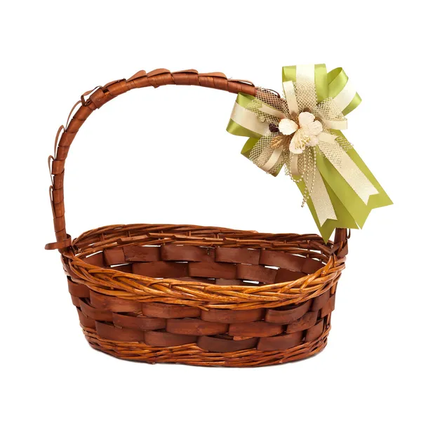 Basket with gift bow — Stock Photo, Image