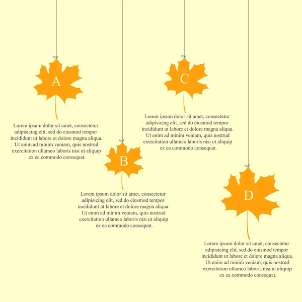 Podzimní infographic s Javorové listy — Stockový vektor