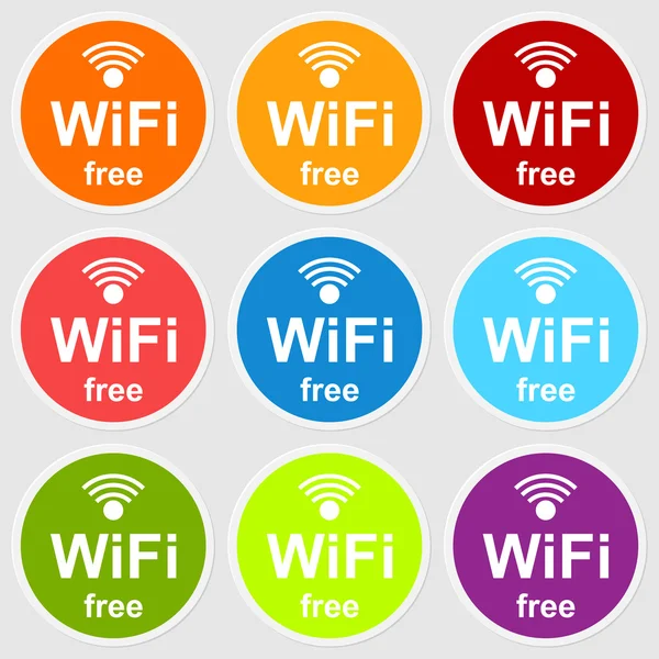 Icônes gratuites wifi coloré pour les entreprises — Image vectorielle