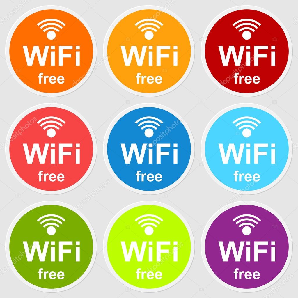 Colorful wifi free icons for business. Vector. EPS10