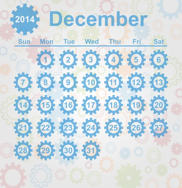 2014 年 12 月日历月 — 图库矢量图片
