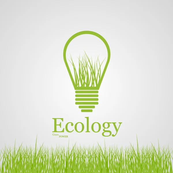 Vetor verde eco lâmpada. Conceito de ecologia — Vetor de Stock
