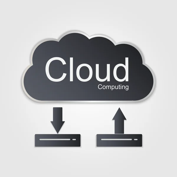 Vector cloud computing concept. Modern design sjabloon. — Stockvector