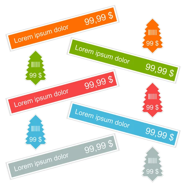 Aufkleber Etikett Farbset — Stockvektor