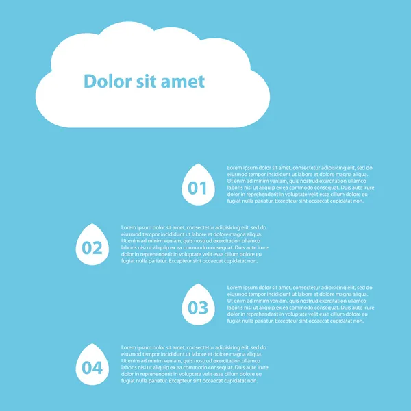 Modelo de design numerado nuvens de estilo infográfico. Ilustração vetorial . — Vetor de Stock