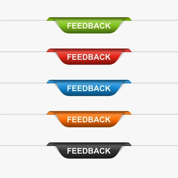 Feedback étiquettes colorées, autocollants. Illustration vectorielle — Image vectorielle