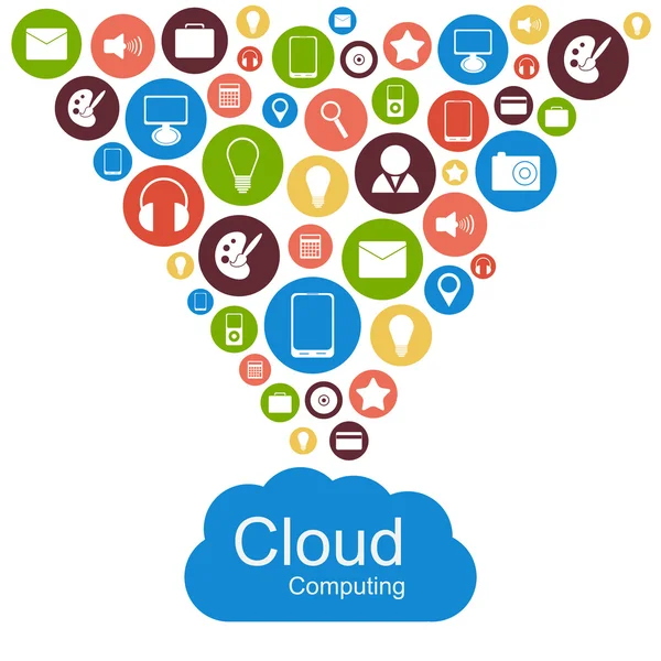 Vector cloud computing concept. Modern design sjabloon. — Stockvector