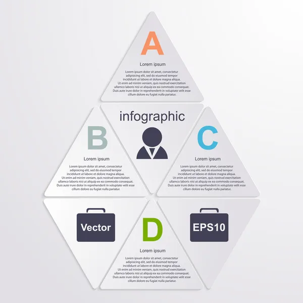 Estilo de origami de infográficos de negócios. Elemento de design moderno . — Vetor de Stock