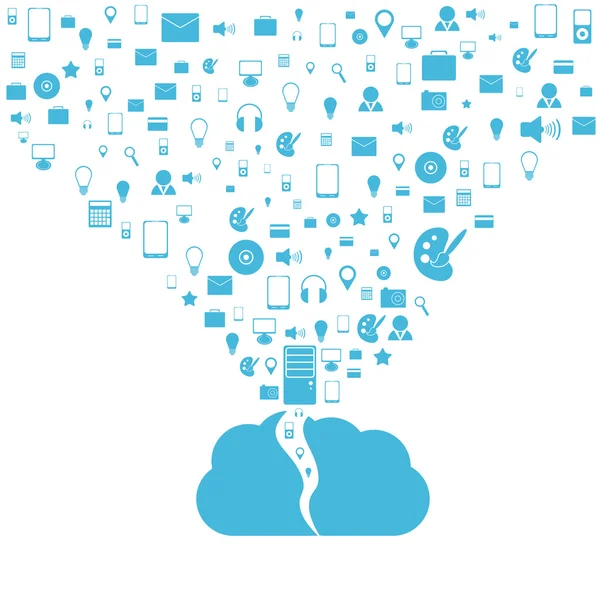 Concepto de computación en nube. Plantilla de diseño moderno. Ilustración vectorial — Archivo Imágenes Vectoriales