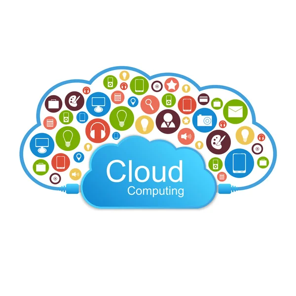 Vector cloud computing concept. Modern design sjabloon. — Stockvector