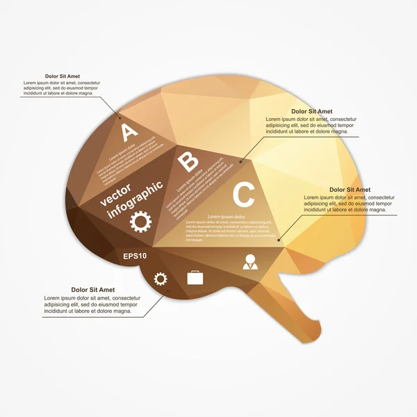Beyin Infographic. vektör çizim. — Stok Vektör