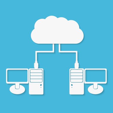 Vektör bulut hesaplama konsepti. Modern tasarım şablonu.