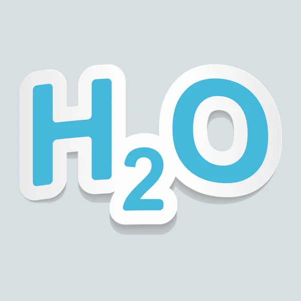 Formula of water H2O sign sticker. Vector illustration. — Stock Vector