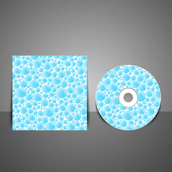 Conception de couverture de CD avec gouttes d'eau . — Image vectorielle