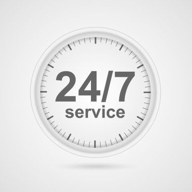 24 saat müşteri hizmeti simgesi.