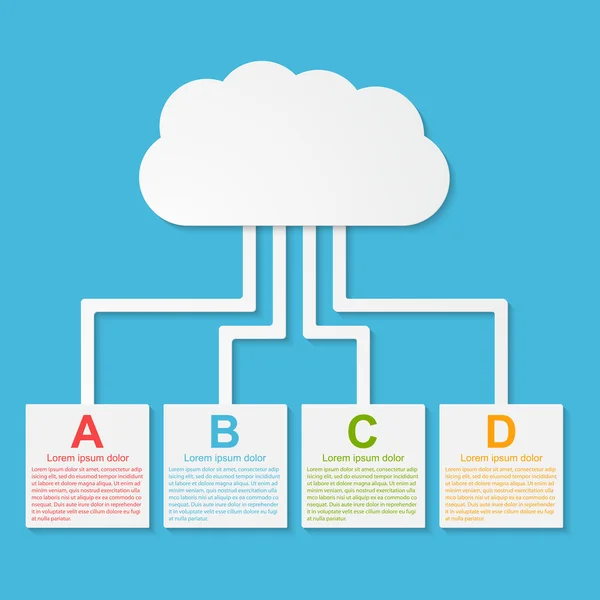 Concepto de computación en nube vectorial. plantilla de diseño moderno . — Archivo Imágenes Vectoriales