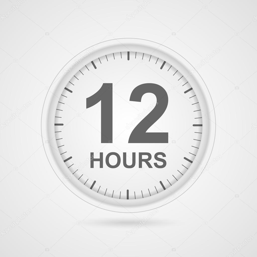 12 hours customer service icon.