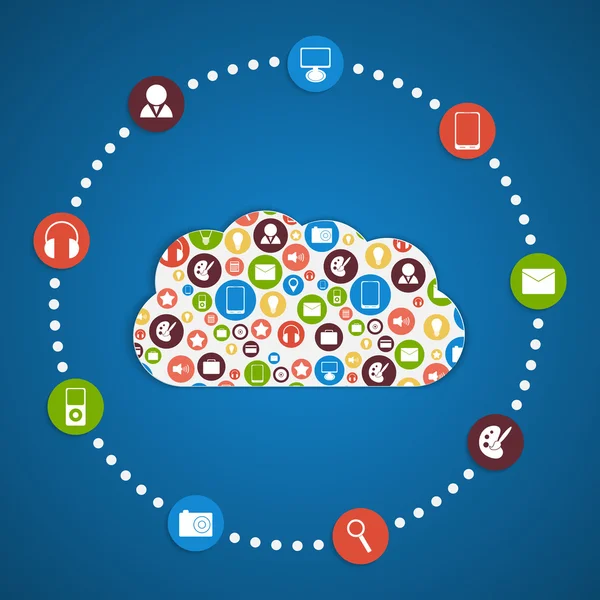 Concepto de computación en nube vectorial. plantilla de diseño moderno . — Archivo Imágenes Vectoriales