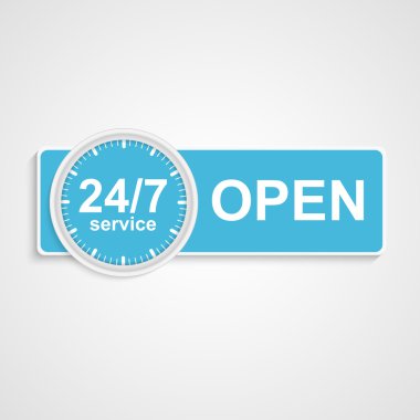 24 Saat 7 gün müşteri hizmet simgesi.