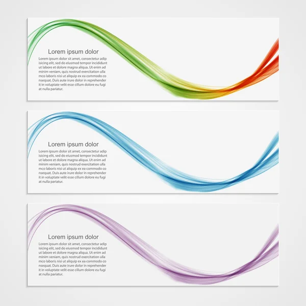 Collectie banners modern wave design. kleurrijke achtergrond. — Stockvector