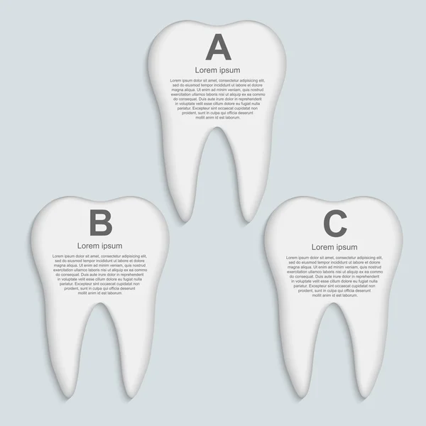 वेक्टर दांत इन्फोग्राफिक। डिजाइन टेम्पलेट . — स्टॉक वेक्टर