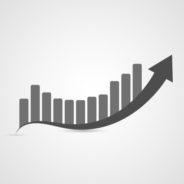 Business graph icon. Vector illustration