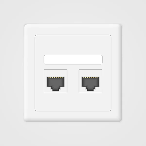 Conceito de computação em nuvem. Tomada rj45 . —  Vetores de Stock