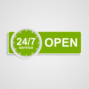 24 Saat 7 gün müşteri hizmet simgesi.