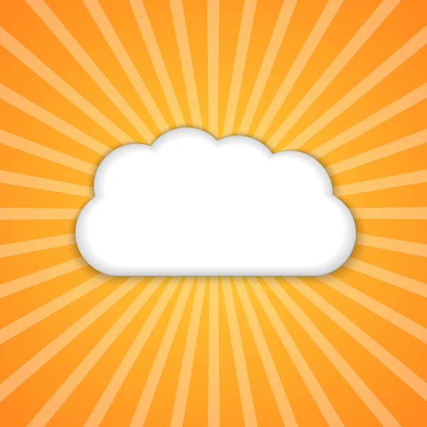 Abstrakter Hintergrund mit Sonne und Wolken. Vektorillustration. — Stockvektor