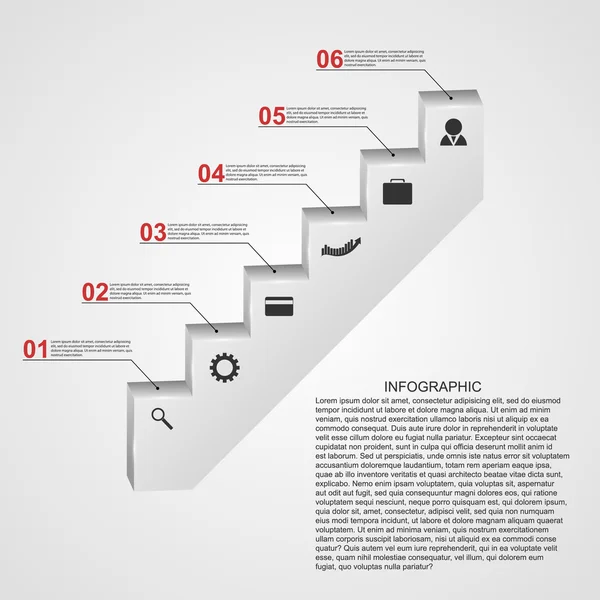 Infographie sous la forme de marches escalier conception concept . — Image vectorielle