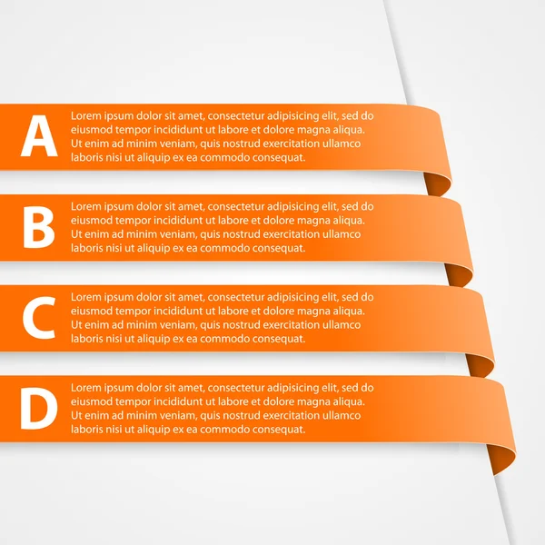 Abstraktní 3d stuhy infographic. — Stockový vektor