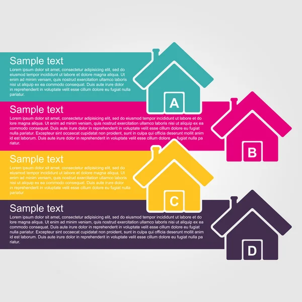 Estilo de diseño infográfico casa colorida . — Vector de stock