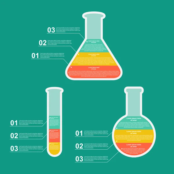 Platte moderne infographic aangezet door wetenschap en geneeskunde. ontwerpelementen. — Stockvector