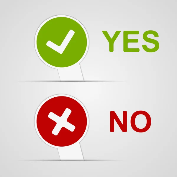 Yes and No icons paper stickers. Vector illustration. — Stock Vector
