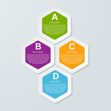 soyut altıgen infographics şablonu. vektör çizim.