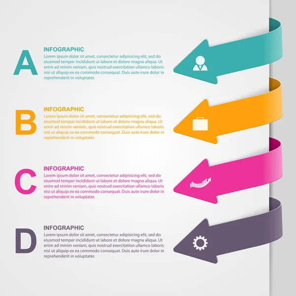 Opções de seta coloridas infográfico . —  Vetores de Stock